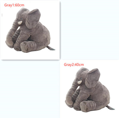 Pink 60cm and yellow 40cm elephant plush dolls, soft comfort pillows for babies and kids. - Image 4