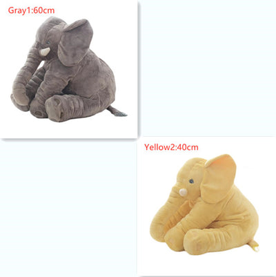 Pink 60cm and yellow 40cm elephant plush dolls, soft comfort pillows for babies and kids. - Image 8
