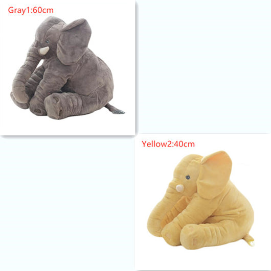 Pink 60cm and yellow 40cm elephant plush dolls, soft comfort pillows for babies and kids. - Image 8