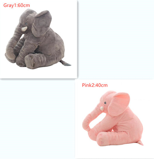 Pink 60cm and yellow 40cm elephant plush dolls, soft comfort pillows for babies and kids. - Image 6