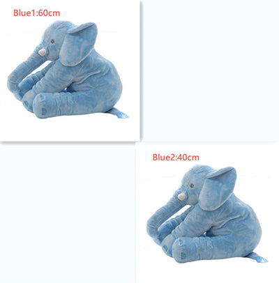 Pink 60cm and yellow 40cm elephant plush dolls, soft comfort pillows for babies and kids. - Image 9