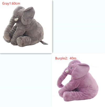 Pink 60cm and yellow 40cm elephant plush dolls, soft comfort pillows for babies and kids. - Image 7