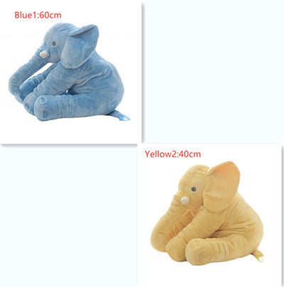 Pink 60cm and yellow 40cm elephant plush dolls, soft comfort pillows for babies and kids. - Image 12