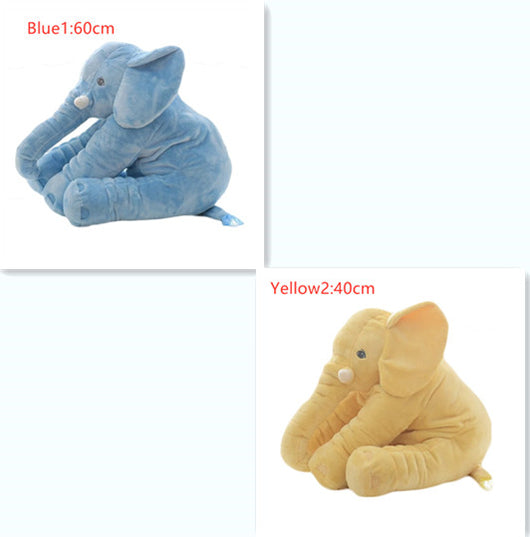 Pink 60cm and yellow 40cm elephant plush dolls, soft comfort pillows for babies and kids. - Image 12