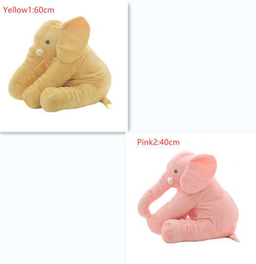 Pink 60cm and yellow 40cm elephant plush dolls, soft comfort pillows for babies and kids. - Image 18