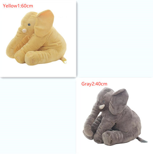 Pink 60cm and yellow 40cm elephant plush dolls, soft comfort pillows for babies and kids. - Image 14