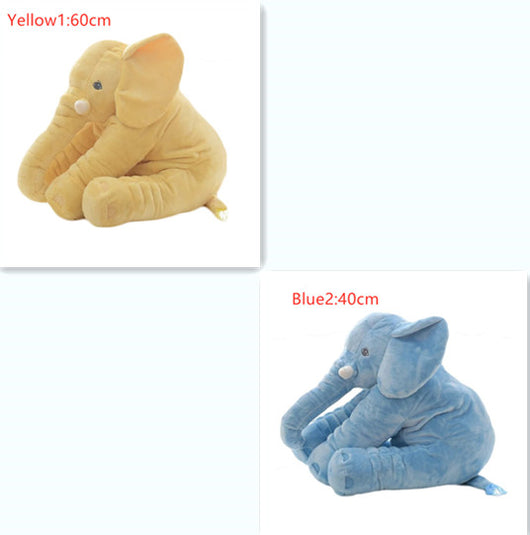 Pink 60cm and yellow 40cm elephant plush dolls, soft comfort pillows for babies and kids. - Image 15