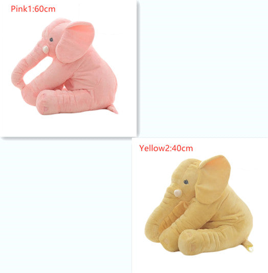 Pink 60cm and yellow 40cm elephant plush dolls, soft comfort pillows for babies and kids. - Image 21