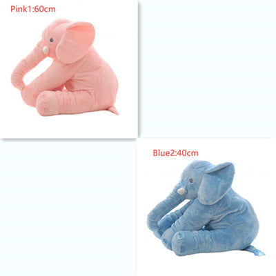 Pink 60cm and yellow 40cm elephant plush dolls, soft comfort pillows for babies and kids. - Image 20