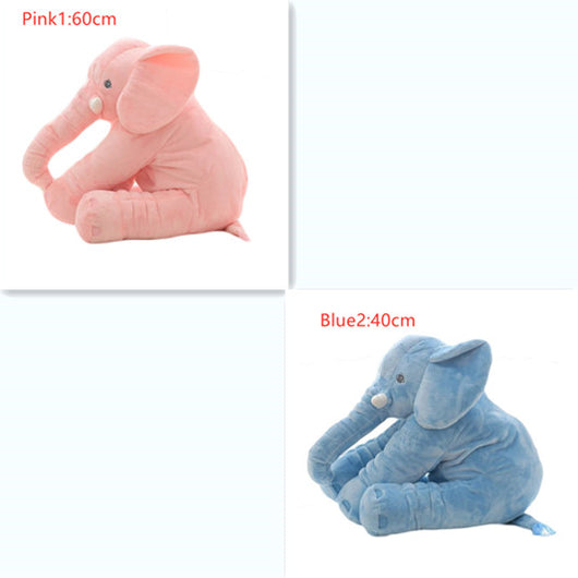 Pink 60cm and yellow 40cm elephant plush dolls, soft comfort pillows for babies and kids. - Image 20