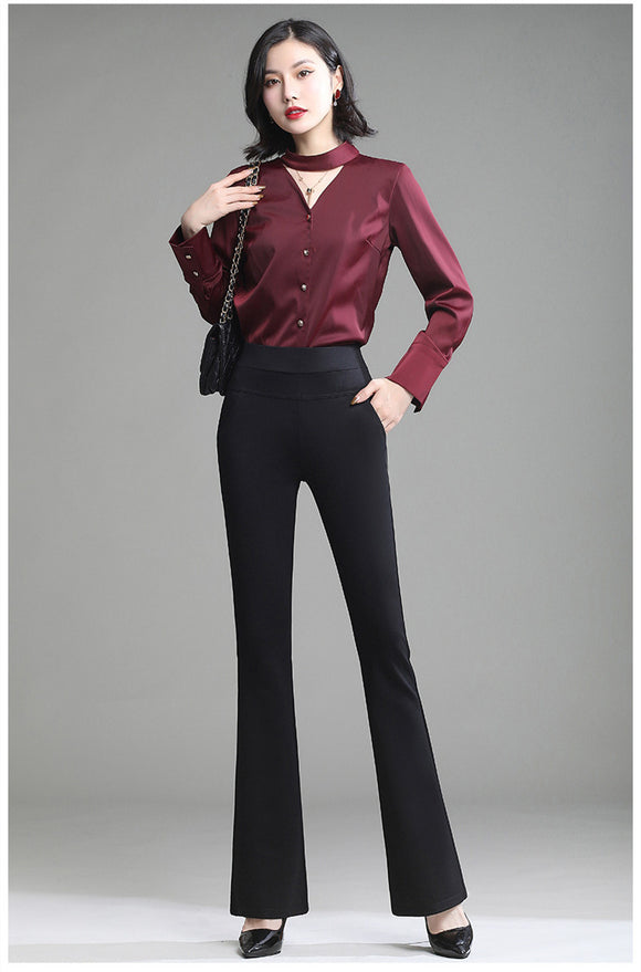 Pantalón Profesional Talle Grande Cintura Alta con Caída Elegante