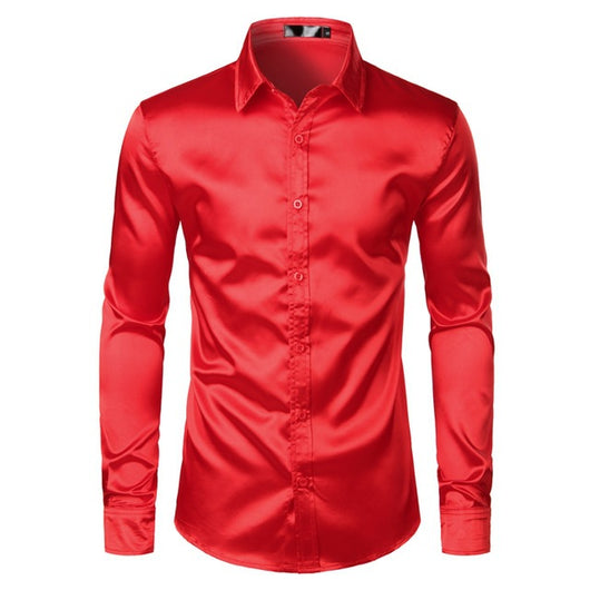 Camisas de Satén Negro para Hombre - Elegancia Profesional - Image 9