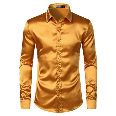 Camisas de Satén Negro para Hombre - Elegancia Profesional - Image 10