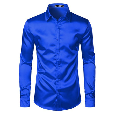 Camisas de Satén Negro para Hombre - Elegancia Profesional - Image 13