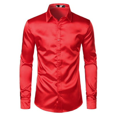 Camisas de Satén Negro para Hombre - Elegancia Profesional
