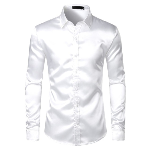 Camisas de Satén Negro para Hombre - Elegancia Profesional