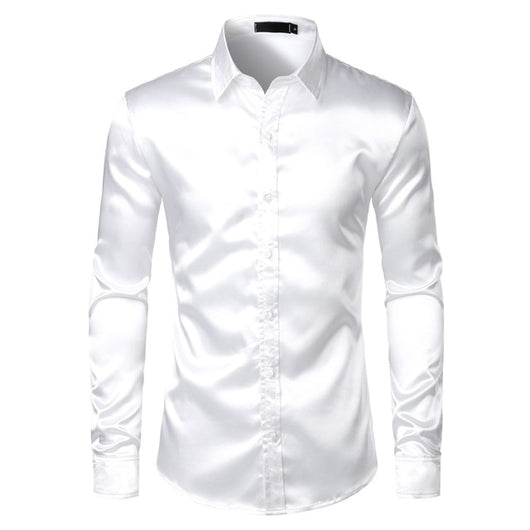 Camisas de Satén Negro para Hombre - Elegancia Profesional - Image 2