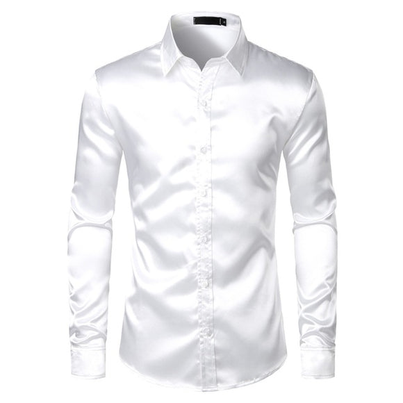 Camisas de Satén Negro para Hombre - Elegancia Profesional