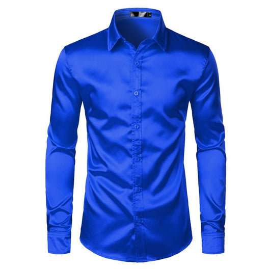 Camisas de Satén Negro para Hombre - Elegancia Profesional - Image 3