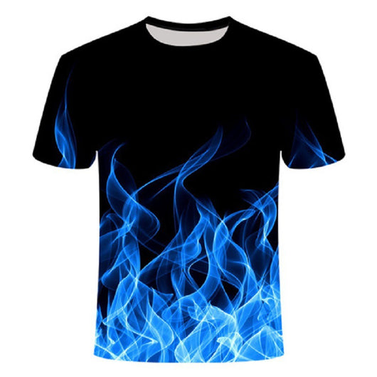 Playera Deportiva Mesh con Tecnología Absorbente de Humedad - Diseño Flama Azul Rojo - Image 5
