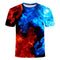 Playera Deportiva Mesh con Tecnología Absorbente de Humedad - Diseño Flama Azul Rojo