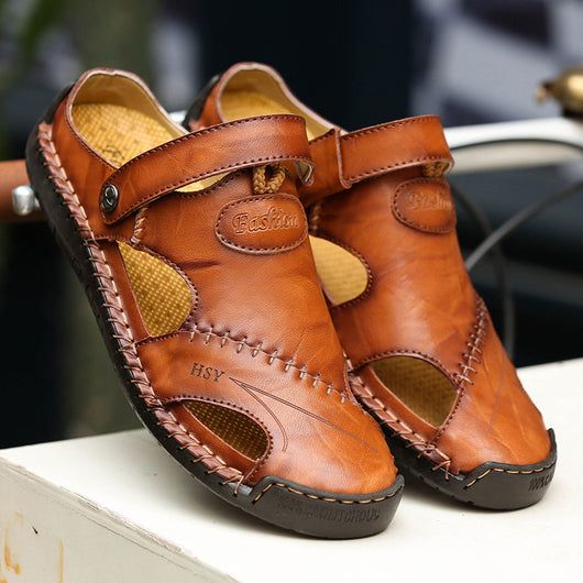 Sandalias Romanas de Cuero Genuino para Hombre - Comodidad de Verano - Image 14