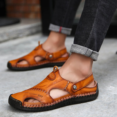 Sandalias Romanas de Cuero Genuino para Hombre - Comodidad de Verano - Image 4