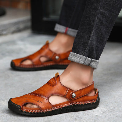 Sandalias Romanas de Cuero Genuino para Hombre - Comodidad de Verano - Image 3