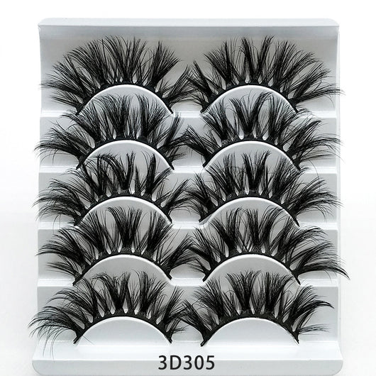 Pestañas Postizas 3D de Visón - Set de 5 Pares con Tallo de Algodón Suave - Image 5