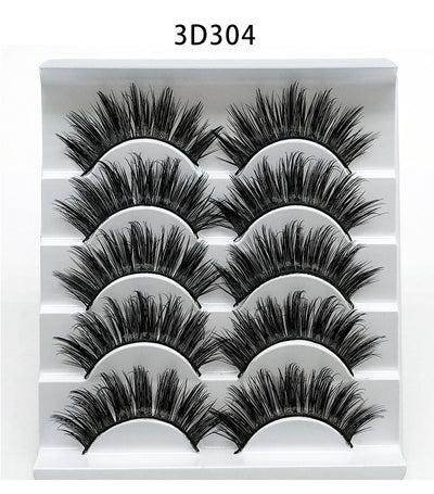 Pestañas Postizas 3D de Visón - Set de 5 Pares con Tallo de Algodón Suave - Image 4