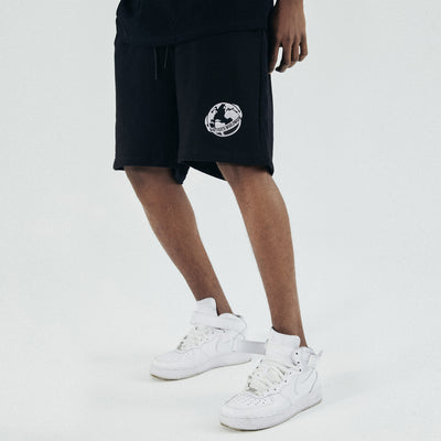 Shorts Sueltos Bordados Negro y Verde - Image 6