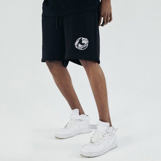 Shorts Sueltos Bordados Negro y Verde - Image 6
