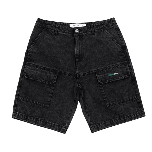 Shorts Denim Vintage Lavado con Múltiples Bolsillos Tendencia