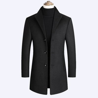 Abrigo Trench Ejecutivo de Lana y Algodón Premium para Hombre - Image 10