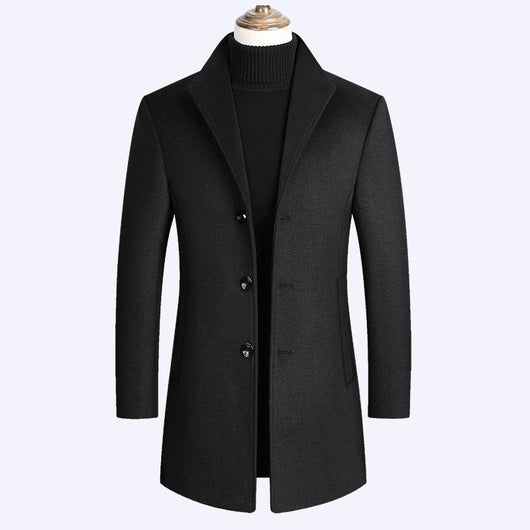 Abrigo Trench Ejecutivo de Lana y Algodón Premium para Hombre - Image 10