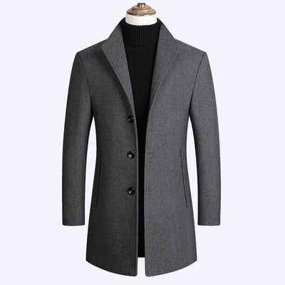 Abrigo Trench Ejecutivo de Lana y Algodón Premium para Hombre - Image 12