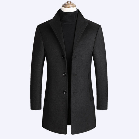 Abrigo Trench Ejecutivo de Lana y Algodón Premium para Hombre