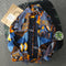 Men's Retro Japanese Floral Print Loose Long Sleeve Shirt