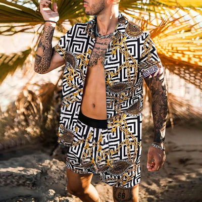 Conjunto de Playa Floral para Hombre - Camisa y Pantalones Cortos - Image 20