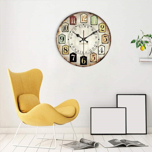 Reloj de Pared Moderno en Madera con Movimiento Cuarzo Europeo