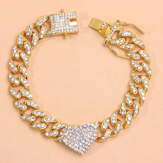 Tobillera Corazón de Diamantes Estilo Cubano - Joya de Moda - Image 11