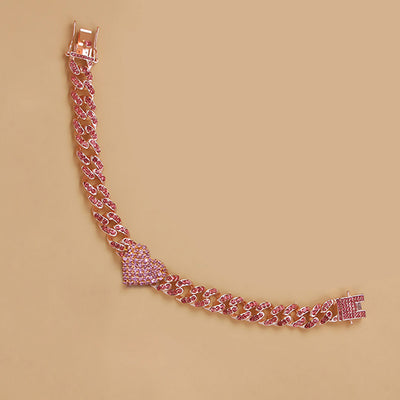 Tobillera Corazón de Diamantes Estilo Cubano - Joya de Moda - Image 8