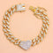 Diamond Heart Shaped Cuban Anklet Fashion Trend New Anklet Golden
