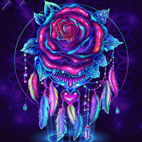 Pintura de Diamantes Flores y Plumas 3D - Bordado Decorativo para el Hogar