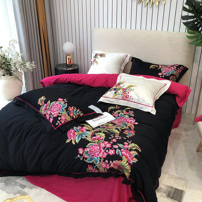 Juego de Ropa de Cama Europeo de Lujo para Habitaciones de Ensueño - 4 Piezas