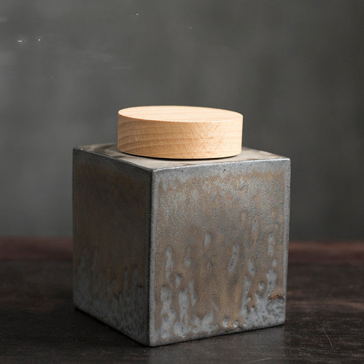 Lata de Té Pequeña con Tapa de Madera Hermética - Image 2