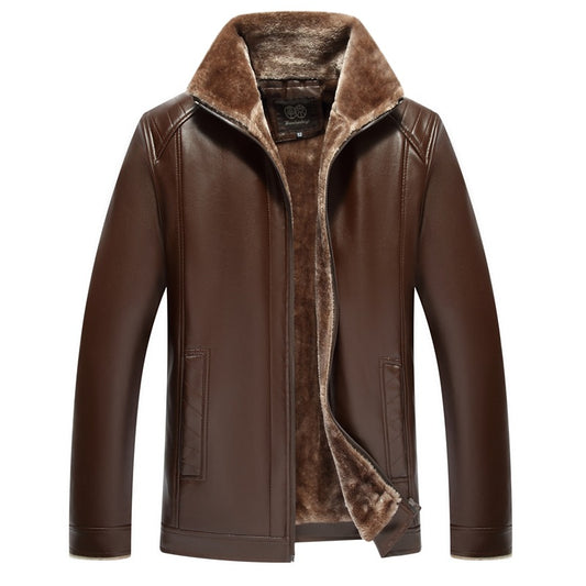 Chaqueta de Cuero para Hombre con Forro de Pelaje - Image 2