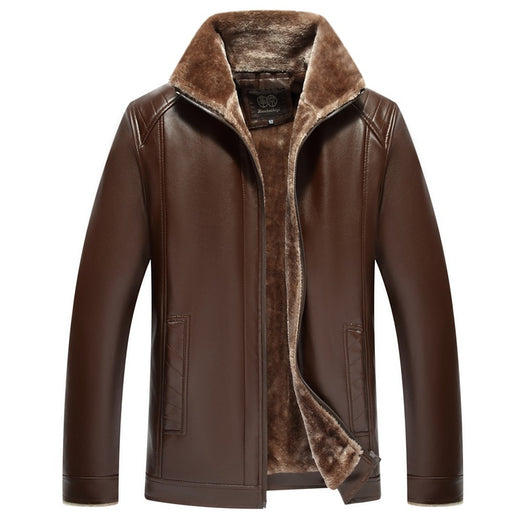 Chaqueta de Cuero para Hombre con Forro de Pelaje - Image 4