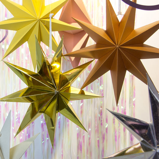 Farol Decorativo 3D de Papel con Punta de Estrella de 9 Puntas - Image 8