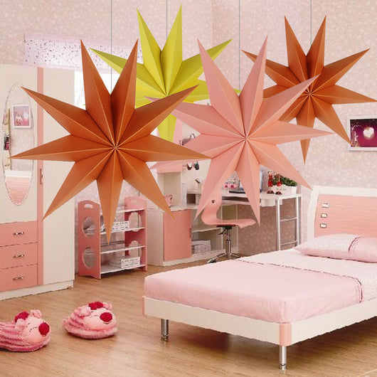 Farol Decorativo 3D de Papel con Punta de Estrella de 9 Puntas - Image 13